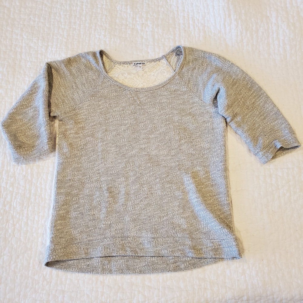 EUC Express Lace 3/4 Sleeve Sweater Sz M